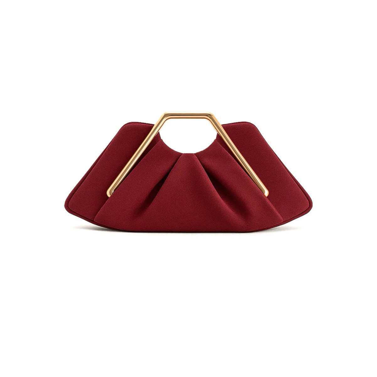 Womens Retro-Style Framed Pleated Cloud Bag
