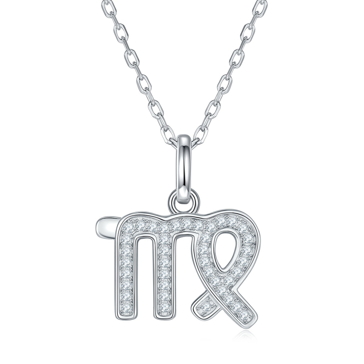 12 Zodiac Signs - Virgo, Set With Top-quality Moissanite, Luxurious And Fashionable Light Luxury Trend Jewelry, Silver Necklace Pendant S925, Silver-plated Platinum