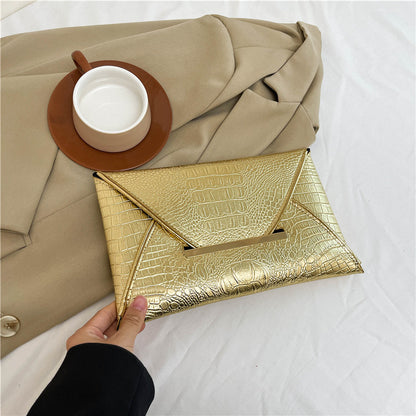 Versatile Trendy Crocodile-pattern Envelope Bag With A Chic Fashionable Vibe
