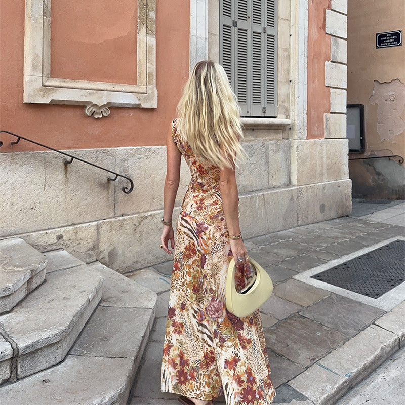 Women's Printed Vest Dress Street Style Fashion