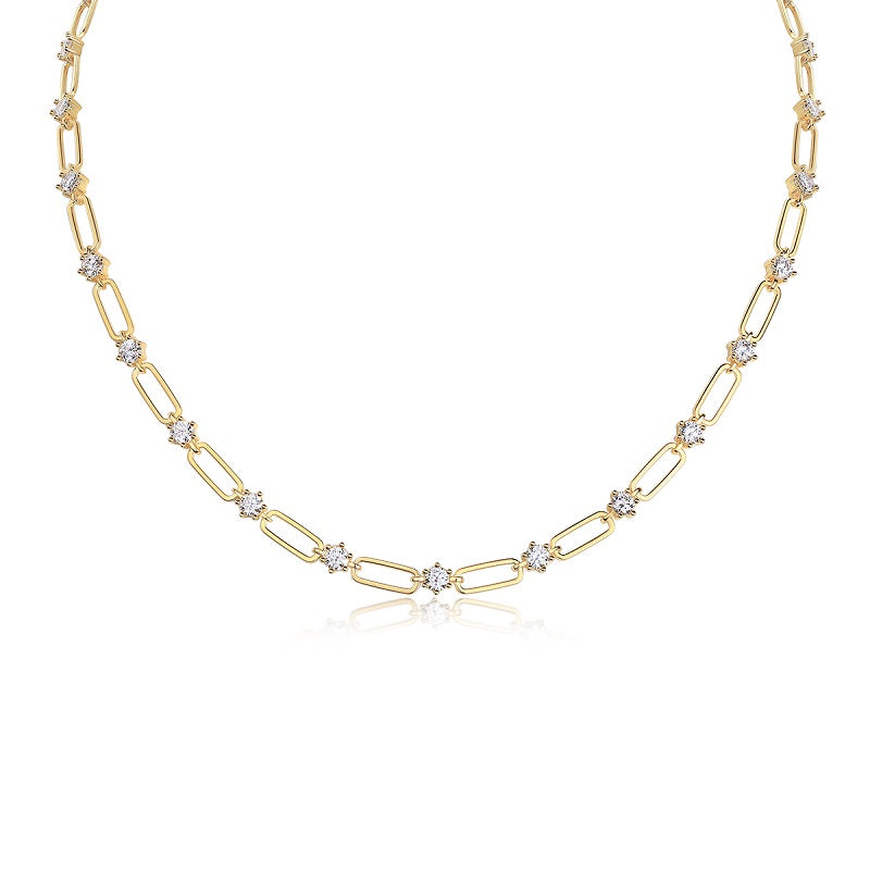 0.3 Carat Luxury Fashion Minimalist Trend Jewelry Silver Pendant Necklace With Top-quality Moissanite, S925 Silver Electroplated With Gold