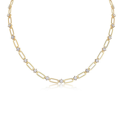 0.3 Carat Luxury Fashion Minimalist Trend Jewelry Silver Pendant Necklace With Top-quality Moissanite, S925 Silver Electroplated With Gold