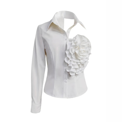 White Blouse With A One-shoulder TOP