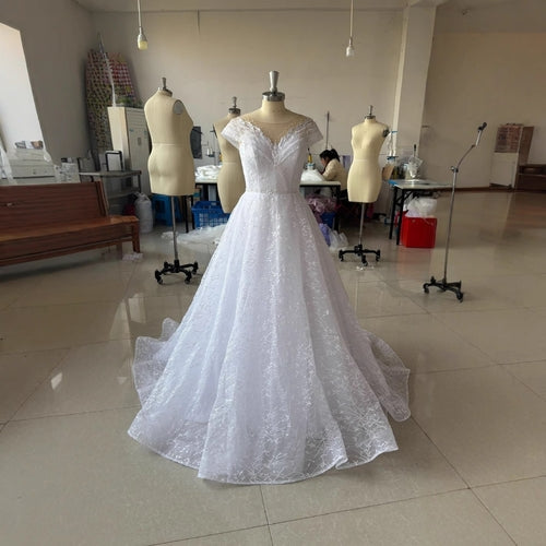 Off-shoulder Light Wedding Dress Bridal Main Yarn Lace Wedding Veil