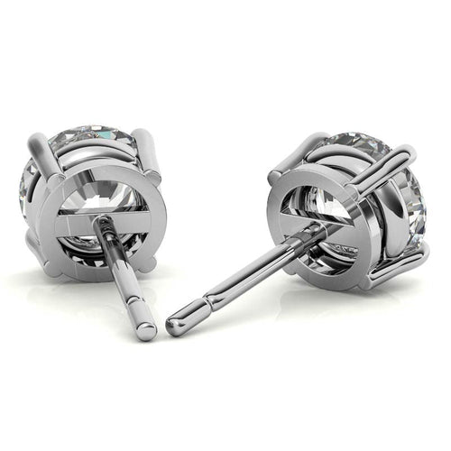 4.00 CTW AGI Certified Lab Grown Diamond Stud Earrings in 14K White or